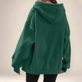 thumbnail image 3 of Dwellite Women's Zip Up Hoodies Oversized Fleece Long Sleeve Sweatshirts Casual Fall Jacket Coat with Pockets Green 3XL, 3 of 6
