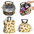 thumbnail image 2 of White Sunflower Drawstring Lunch Bag Women - Drawstring Lunch Bag Insulated for Work Office - Stain-Resistant Large Lunchbags for Women with Multi-Pockets, 2 of 6
