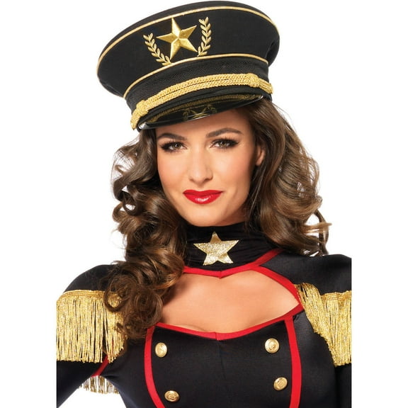 Leg Avenue Black Military Hat Halloween Costume Accessory