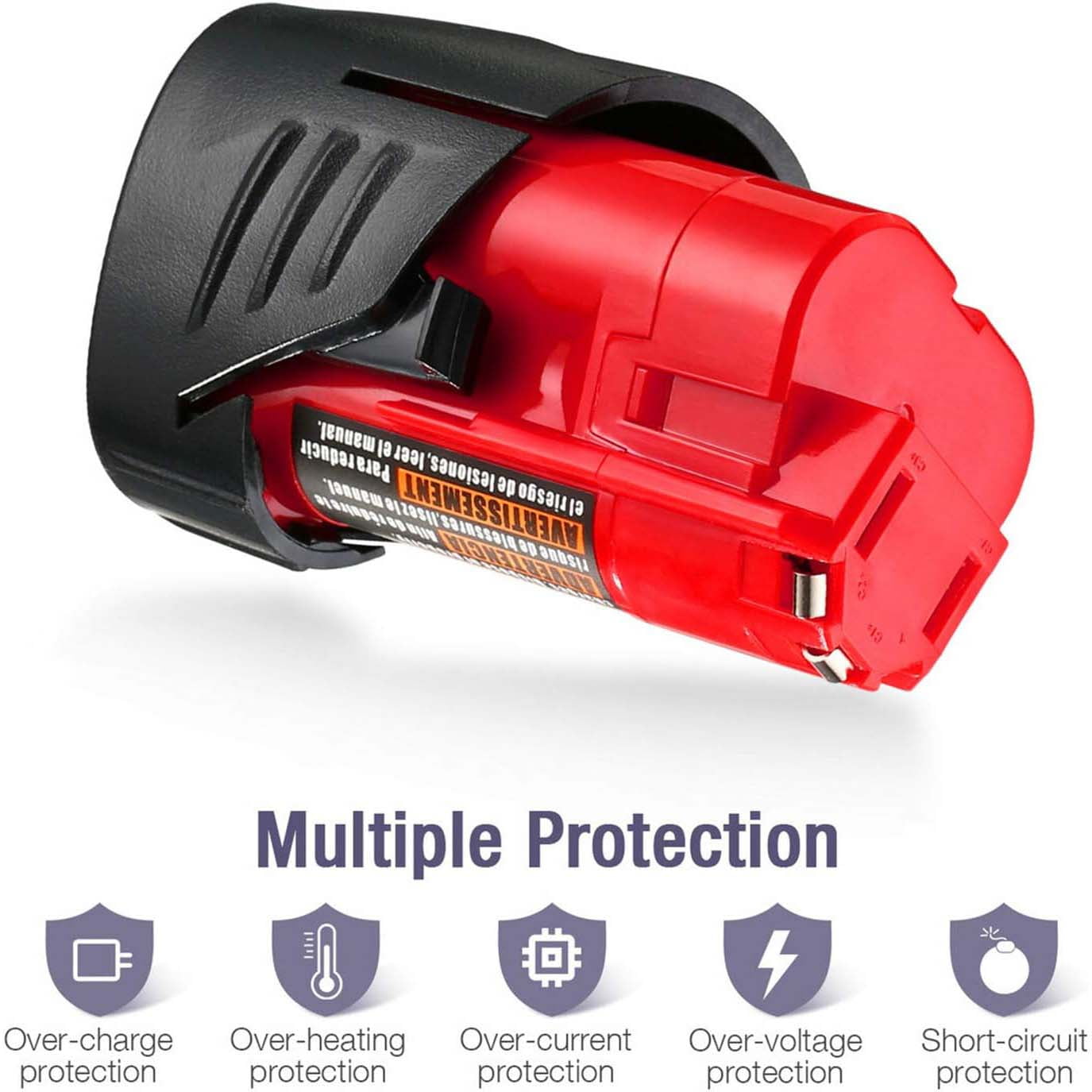 2 Pack 3.0Ah Replacement for Milwaukee M12 12V Lithium Ion Battery, Compatible with Milwaukee 12V Tools / Heated Jacket 48-11-2420 48-11-2440 48-11-2402 48-11-2411 Cordless Power Tools