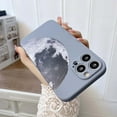 thumbnail image 2 of Compatible for iPhone 13 Pro Max 6.7 Inch Moon Case, The Cool Night Moon Pattern Design Case for Women Girls Men Soft TPU Shockproof Camera Protective Back Cover Case - Gray, 2 of 10