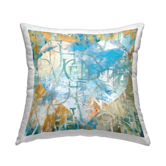 Stupell Industries Blue Typography Heart Decorative Printed Throw Pillow Design by Porter Hastings