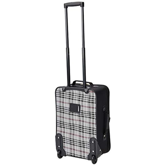 Rockland Fashion Softside Upright Luggage Set, Black Plaid, 2-Piece (14/19)