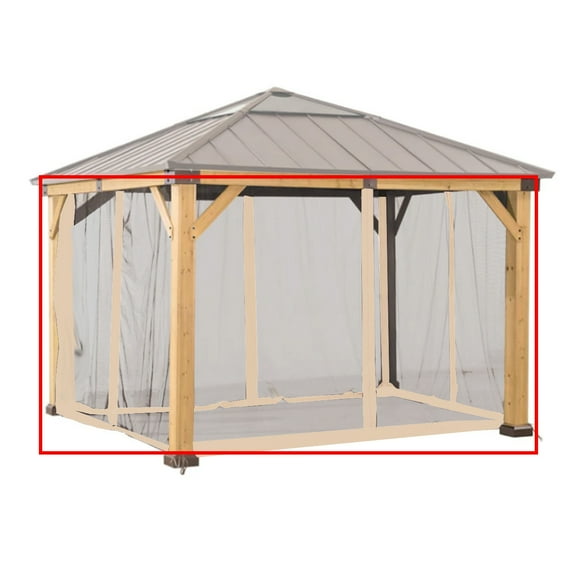 Garden Winds Replacement Mosquito Netting Set Compatible With The A102007200 Hard Top Gazebo