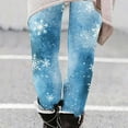 thumbnail image 2 of DeHolifer Women Christmas Leggings Plus Size High Waist Workout Pants Tummy Control Printed Holiday Legging Tights Yoga Pants Light Blue M, 2 of 5