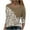 Brown, variant on Floral Print Top for Women Round Neck Long Sleeve Top Thin Loose Blouse Tops Fashion Tie Dye Top Casual Pullover Tops