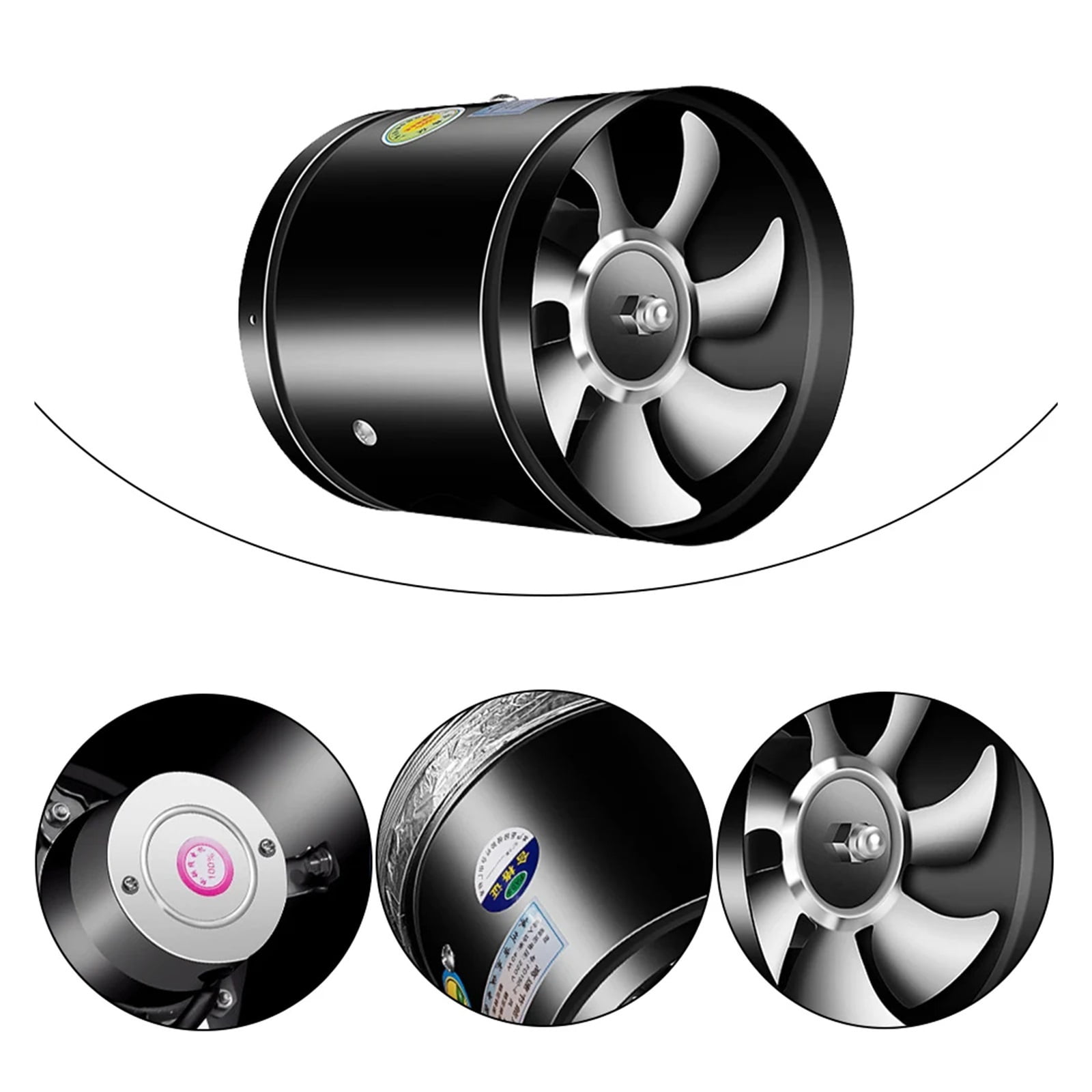 4'' 6'' Pipe Exhaust Fan Air Ventilator Metal Pipe Ventilation Exhaust Fan 2800RPM Extractor Bathroom Toilet Wall Fan Duct Fan ,Energy-Efficient
