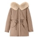 thumbnail image 1 of Chaquetas y abrigos casuales con capucha y manga larga para mujer, abrigo con bolsillo y cremallera, chaqueta larga de invierno de algodón con plumón y manga larga para mujer, 1 of 6