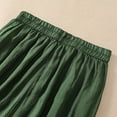 thumbnail image 7 of Women' s Culottes Linen Blend Wide Leg Pants Elastic Waist Casual Palazzo Trousers with Pockets Capris Army Green,XL, 7 of 7