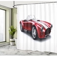 thumbnail image 5 of Ambesonne Cars Shower Curtain, Old Fashioned Vintage Artwork, 69"Wx70"L, Red, 5 of 5