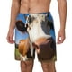 thumbnail image 1 of Balery Blue Sky Meadow Cute Cow Bañador para hombre, shorts de playa de secado rápido con entrepierna y forro de compresión-X-Large, 1 of 6