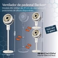 thumbnail image 4 of Ventilador De Pedestal decorativo premium Beckon BV-45Star alta potencia 27cm de diámetro 3 posiciones de altura Oscilación, 4 of 8