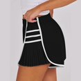 thumbnail image 5 of Riforla Women's Running Shorts High Waisted Pleated Contrast Color Short Shorts for Women Black M, 5 of 8