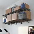 thumbnail image 1 of GloryStar 48x12/48x24/72x24 Inch Wall-Mount Iron Garage Shelf, 150 lbs Capacity, Quick-Install Storage Rack with Level, 1 of 8