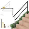 thumbnail image 1 of Gymax Metal Handrail 0-5 Steps w/Flexible Angle Adjustment Installation Kit for Deck, 1 of 10