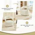 thumbnail image 6 of 360 Degree Swivel Accent Chair, Modern Barrel Vanity Chair with Curved Backrest, Comfy Chenille Armchair Single Sofa with Thick Cushion for Living Room, White, 6 of 8