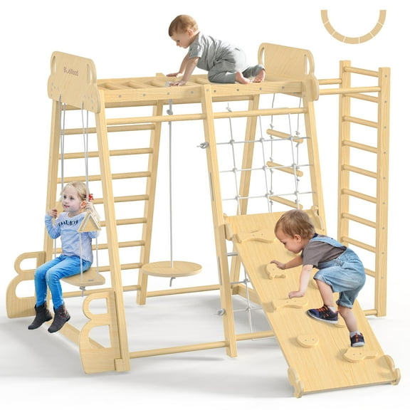 Parque infantil interior BlueWood mejorado 9 en 1 Jungle Gym Kids