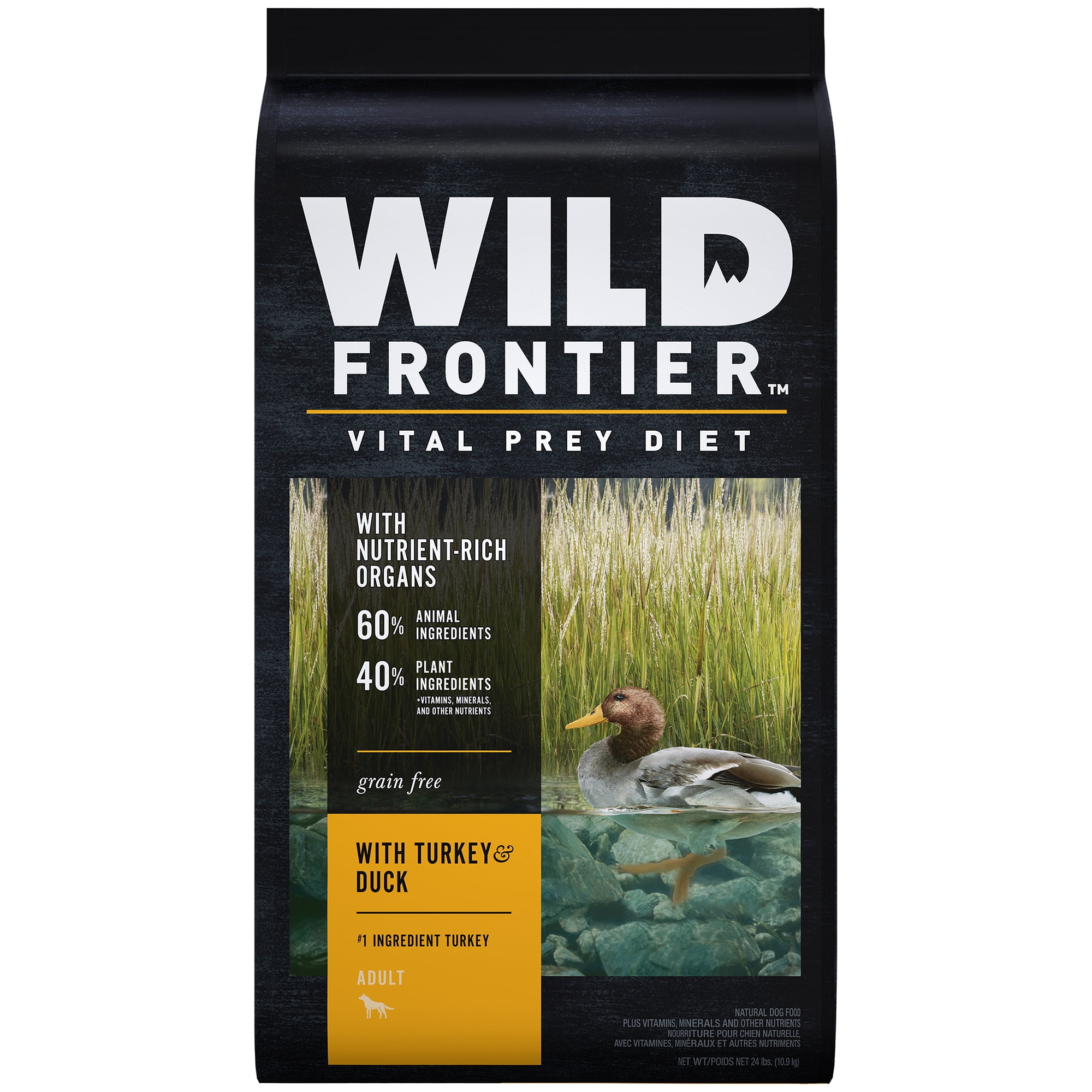 WILD FRONTIER VITAL PREY Adult Dry Dog Food with Turkey & Duck, 24 Lb