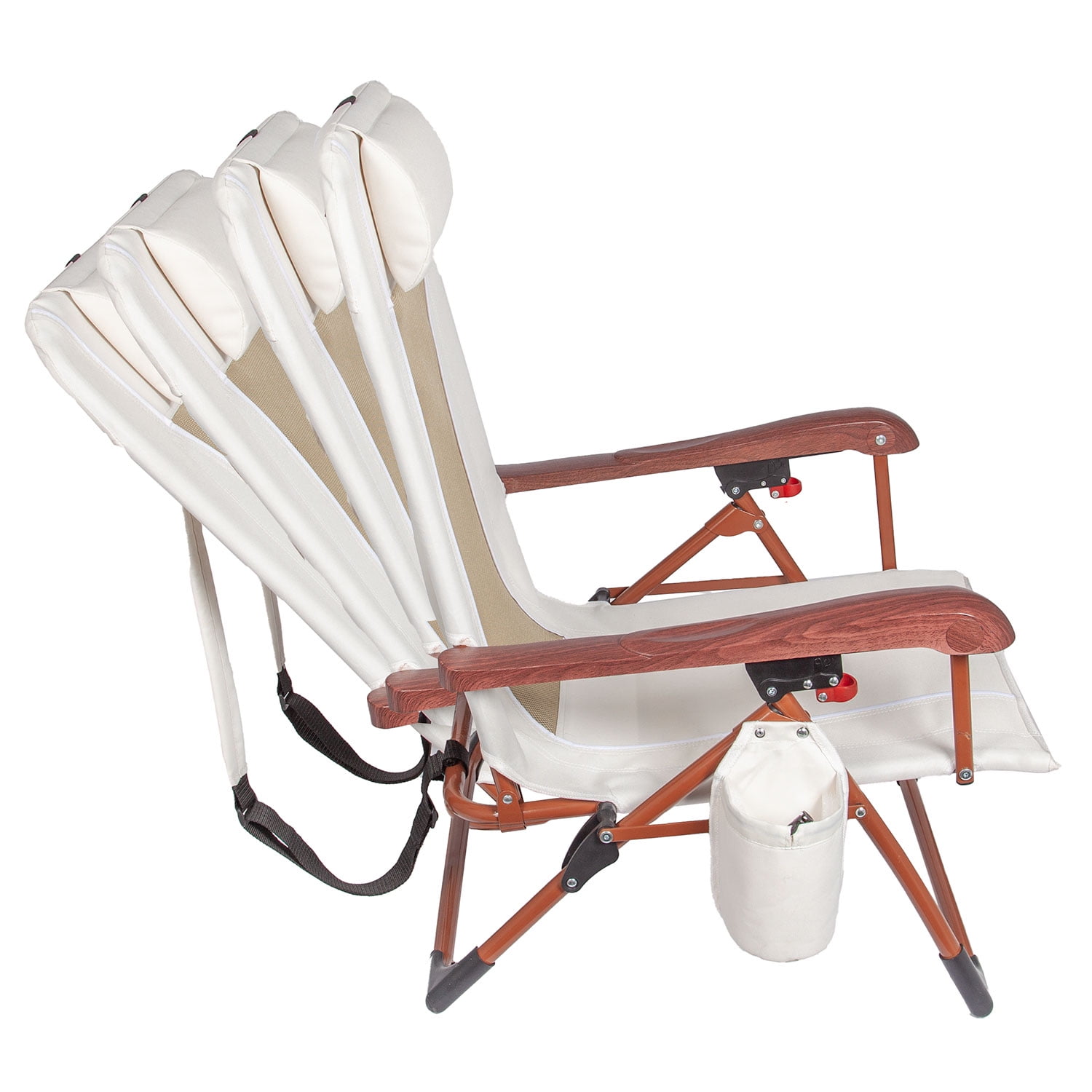 (2 pack) Ozark Trail Low Profile Reclining Glamping Chair for Adults - Vanilla Dream Fabric