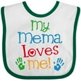 thumbnail image 3 of Inktastic Mema Loves Me Grandchild Boys or Girls Baby Bib, 3 of 4