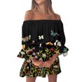 thumbnail image 2 of Jusqu'à 65 % de Réduction! Robes d'Été Mode pour Femmes 2024 Grande Taille Col Rond Ligne A Imprimé Décontracté Manches Courtes Robe à Volants, 2 of 5