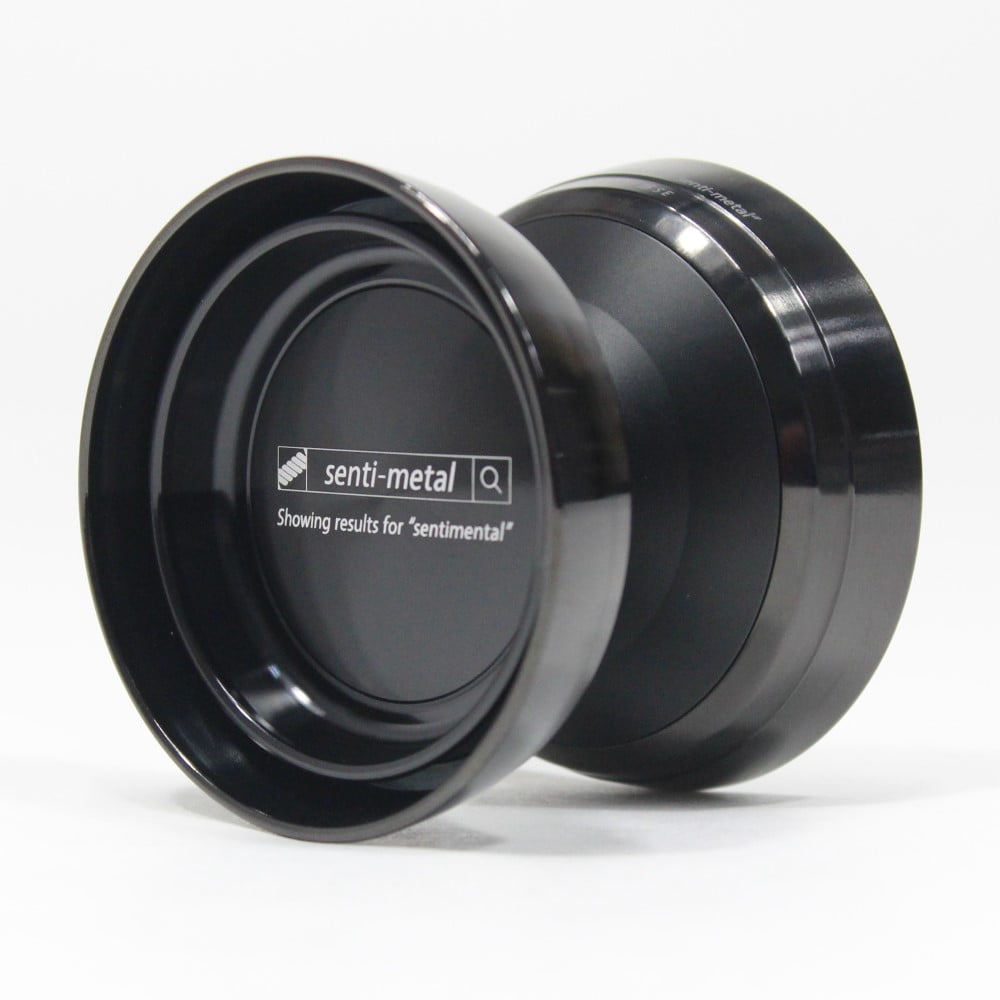 SENSE YOYO Senti-Metal Yo-Yo - Bi-Metal YoYo (Matte Black Body Gloss Black Rim Gloss Black Cap)