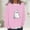 #019-Pink, variant on Halloween Shirts For Women Fake Two Piece Casual Crew Neck Long Sleeve pullover Halloween Print Tops Gifts