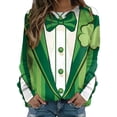 thumbnail image 1 of EHQJNJ Chandails en Molleton pour Femmes Sans Capuche T-Shirts pour la Saint-Patrick Col Rond Vert Manches Raglan Pull Ample Élégant Col Rond Graphique, 1 of 5