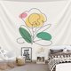 thumbnail image 1 of Tapestry Line Flowers, diseño estético de pared, 130 x 100 cm, microtela, 1 of 1