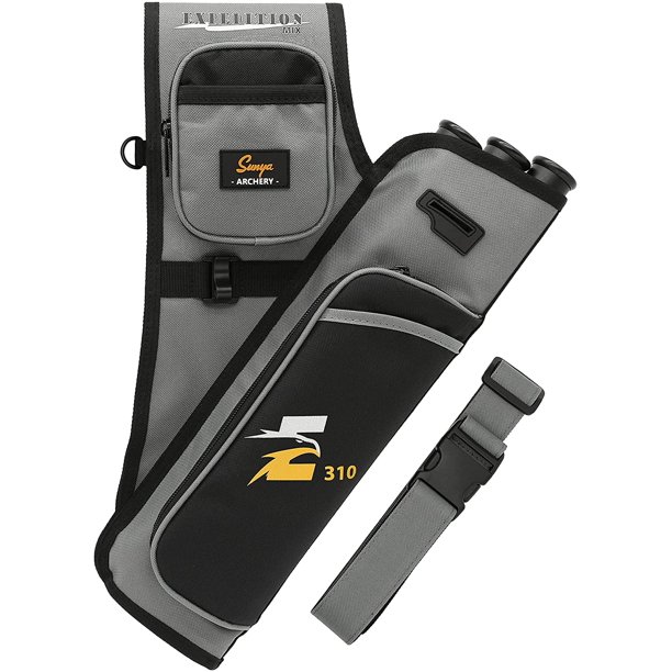 SUNYA Archery Hip Quiver for Arrows. Includes 3 Tubes, Tab and Release