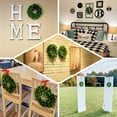 thumbnail image 5 of Efavormart 2 Pack | 12" Artificial Boxwood Wreath Candle Rings, Faux Leaves Wreath Garland Rings - Dark Green, 5 of 11
