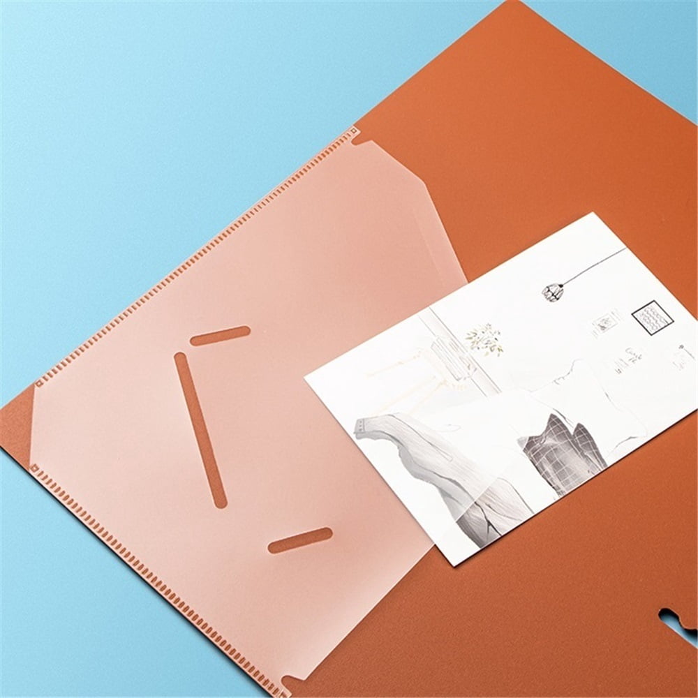 3 Pcs A4 Perforated Loose-leaf Binder PP Two-hole File Folder Archive Information Organizer Booklet