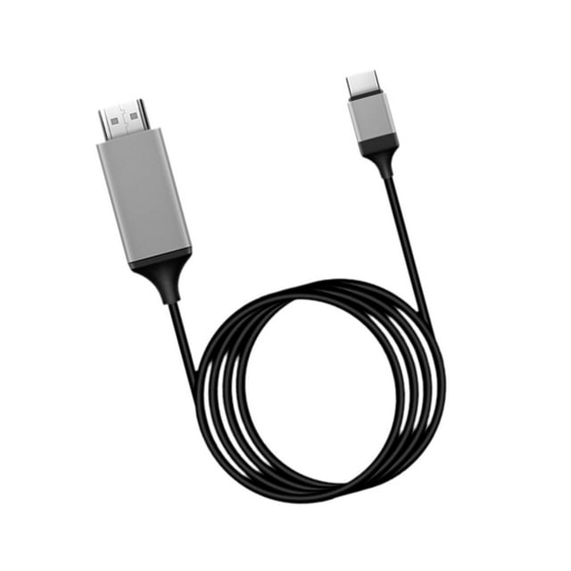 Cable convertidor tipo C resistente a cable para oficina en casa, ordenador portátil, PC y TV negro