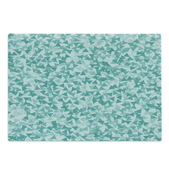 Turquoise Cutting Board, Abstract Triangle Shape in Modern Contemporary Geometrical Design Art, Decorative Tempered Glass Cutting and Serving Board, Large Size, Turquoise Teal, by Ambesonne