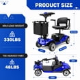 thumbnail image 6 of 4 Wheel Mobility Scooter for Seniors&Adults,15 Miles Foldable Electric Mobility Scooter,350W Powered Electric Wheelchair Device for Adults 300 lbs,LED Lights,Basket,Compact Mobile for Travel, 6 of 10