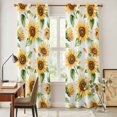 thumbnail image 4 of Yellow Sunflower Kitchen Curtains 96 Inch Length, Country Petals Floral Summer Spring Grommet Top Bedroom Living Room Curtains, Light Filtering Cafe Curtain Drapes 2 Panels Set 104''x96'', 4 of 9