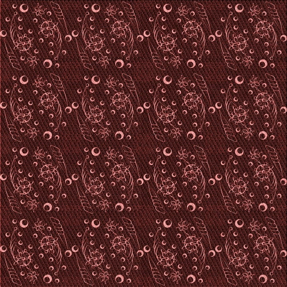 Ahgly Company Indoor Square Patterned FireBrick Red Area Rugs, 4' Square