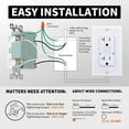 thumbnail image 3 of 3GRACE 20 Amp GFCI Outlet with LED Indicator, Tamper and Weather Resistant Receptacle for Indoor and Outdoor Use, UL Listed, White, 5 Pack, 3 of 8
