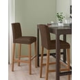 thumbnail image 2 of Dark Brown Rattan Bar Stool Covers Set of 4, Vintage Abstract Wicker Texture Stretch Washable Bar Chair Covers with Backs, Removable Pub Counter Height Chair Cover for Kitchen Dining Room Cafe, 2 of 7