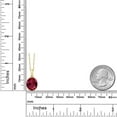 thumbnail image 2 of Gem Stone King 5.02 Ct Oval Red Created Ruby White Diamond 14K Yellow Gold Pendant, 2 of 4