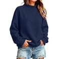 thumbnail image 6 of DISKEBUISS Women's Mock Neck Sweatshirt Long Sleeve Loose Casual Pullover for Fall Winter Basic Tops, 6 of 7