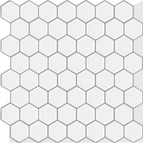 clevermosaics Waterproof Hexagon Vinyl Mosaic Tile for Bathroom Backsplash, Removable (10 Tiles/Set)