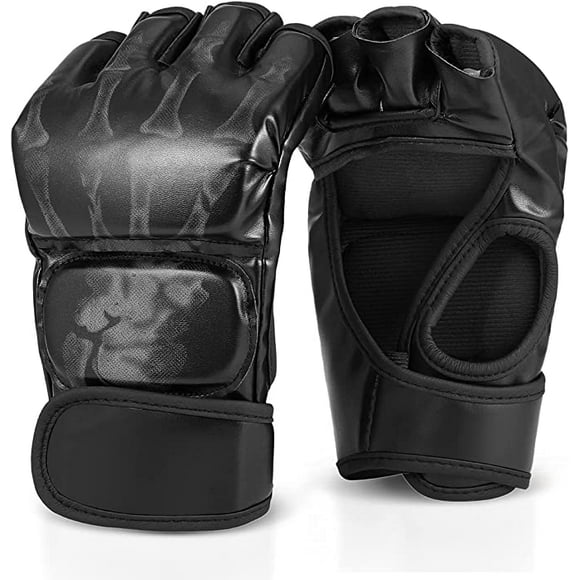 For Men Ladies and Teens, UFC Fighting Krav MAGA Kickboxing Gloves for Training Punching Bag Muay Thai Boxing Gloves black