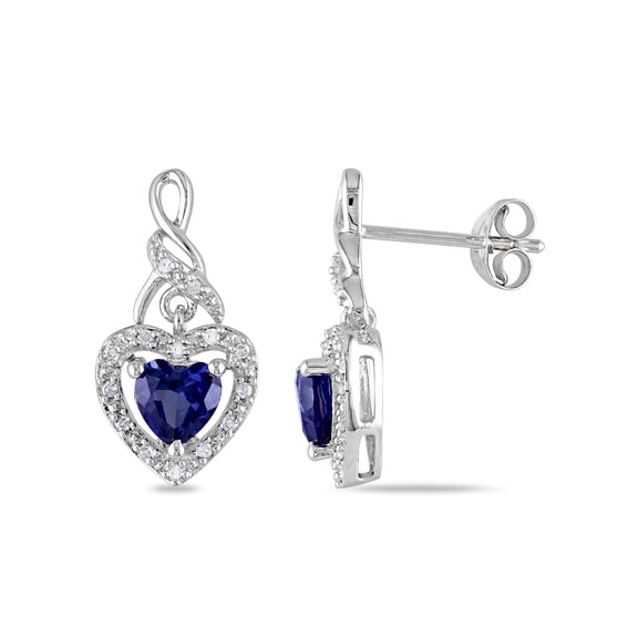 Everly Women's Created Sapphire Sterling Silver Earrings