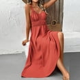 thumbnail image 5 of Antinious Ladies Summer Dress,Formal Party Dresses for Women,Evening Dresses for Women Sleeveless V-Neck Solid Maxi Dresses,Red,L, 5 of 5