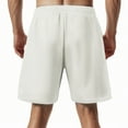 thumbnail image 6 of DDAPJ pyju Mens Athletic Shorts Waffle Knit Casual Sweat Shorts Drawstring Elastic Waist Bermuda Shorts with Pockets White M, 6 of 8