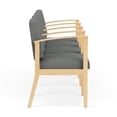 thumbnail image 2 of Amherst Wood Reception Waiting 4 Seat Tandem Seating / Natural Wood / Light Gray, 2 of 5