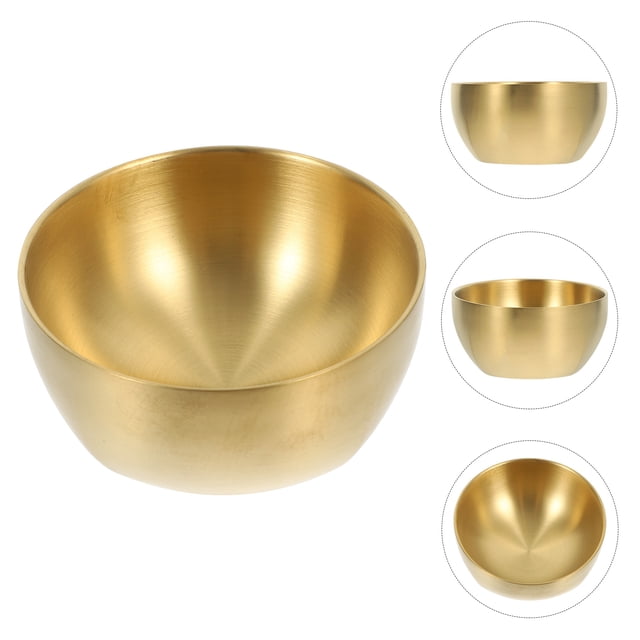 HONMEET Bol à Soupe Rond en Acier Inoxydable Grand Doré 1 Ensemble pour Usage Domestique