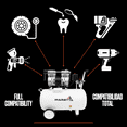 thumbnail image 2 of Compresor de Aire Marietta 1HP 50L libre de Aceite 50L 13 Gal para Dental, 2 of 8