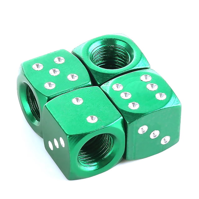 Aleación De Aluminio Car-Styling Auto Dice Dust Valve Cap Tire Valve Dust Cap 4 Piezas Inevent VI008792-02